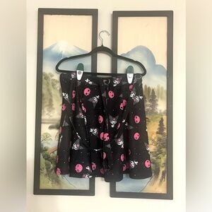 Hot Topic Kuromi Suspender Skirt with Pink Skulls
